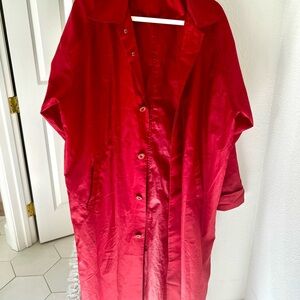 Longchamp Red Nylon Trench Coat